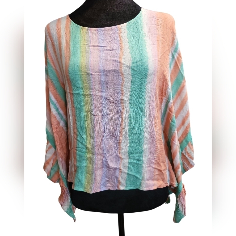 New Forever 21 Pastel Striped Top Large
